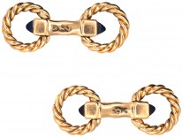 Cartier 18ct Gold & Sapphire Stirrup Cufflinks