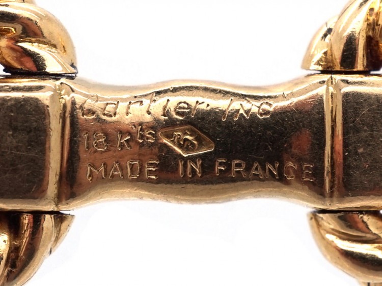 Cartier 18ct Gold & Sapphire Stirrup Cufflinks