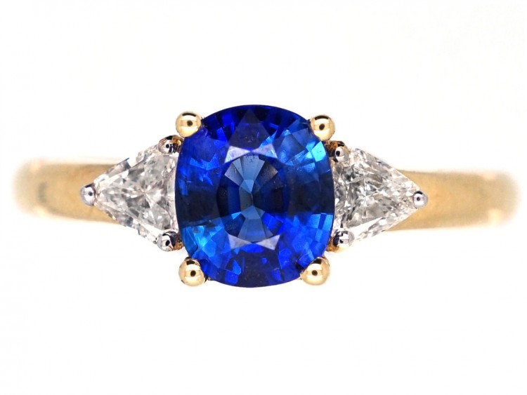 18ct Gold, Sapphire & Diamond Three Stone Ring
