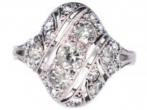 French Art Deco Platinum & Diamond Set Ring