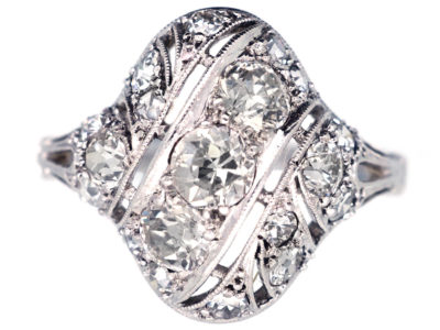 French Art Deco Platinum & Diamond Set Ring