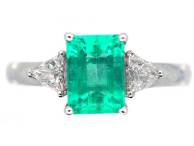 18ct Gold, Colombian Emerald & Diamond Ring