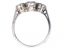 Art Deco Platinum Three Stone Diamond Ring