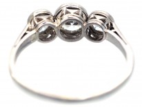 Art Deco Platinum Three Stone Diamond Ring