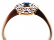 Edwardian 18ct Gold, Sapphire & Diamond Daisy Ring