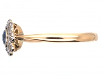 Edwardian 18ct Gold, Sapphire & Diamond Daisy Ring