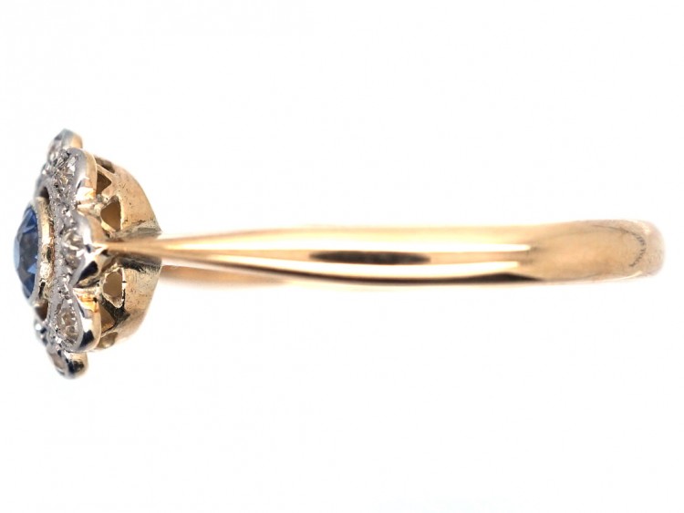 Edwardian 18ct Gold, Sapphire & Diamond Daisy Ring