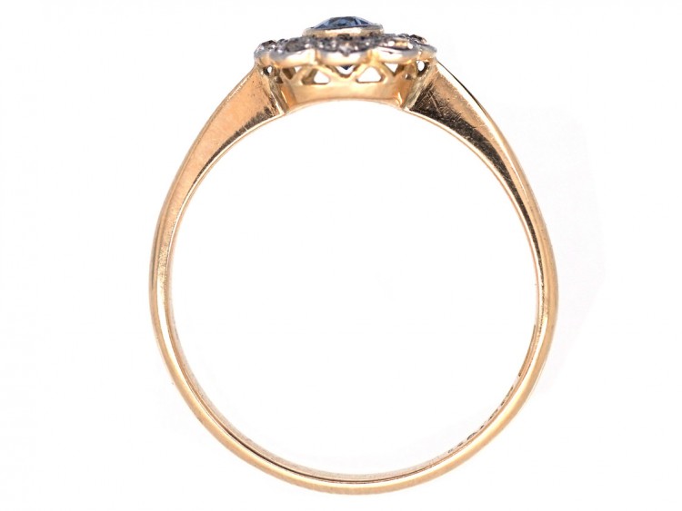 Edwardian 18ct Gold, Sapphire & Diamond Daisy Ring