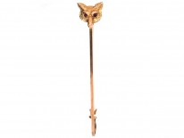 Edwardian 9ct Gold Stock Pin / Brooch of a Fox Head