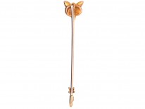 Edwardian 9ct Gold Stock Pin / Brooch of a Fox Head