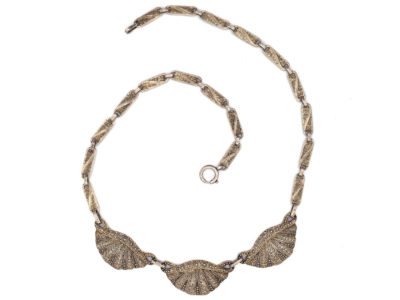 Theodor Fahrner Silver Gilt & Marcasite Art Deco Necklace