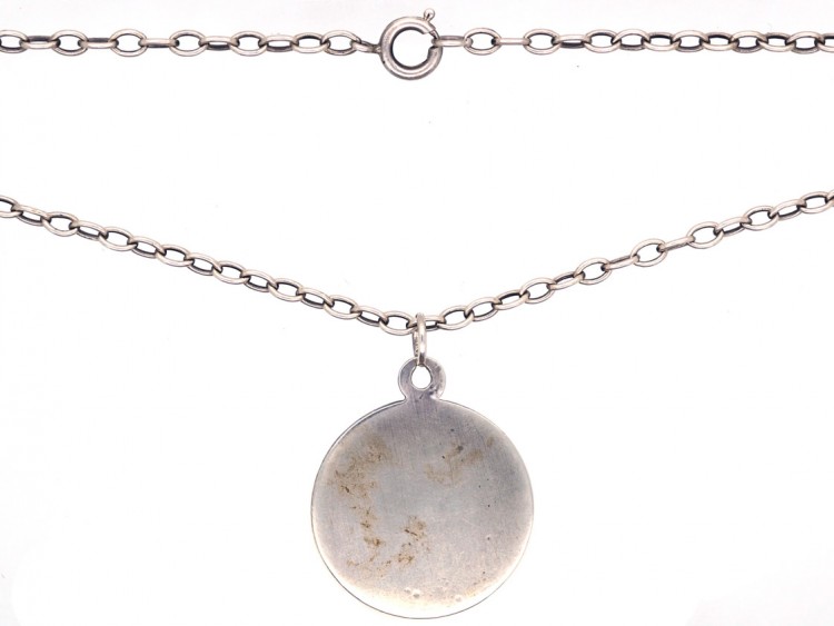 Weeping Angel Silver Pendant on Silver Chain after N. Blasset of Amiens