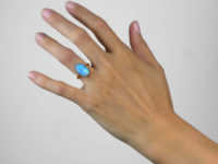 Belle Epoque 18ct Gold, Oval Diamond & Opal Cluster Ring