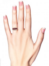 Edwardian 18ct White Gold & Platinum Five Stone Ruby & Diamond Ring