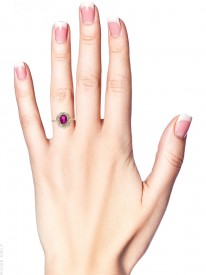 Edwardian Ruby & Diamond Cluster Ring