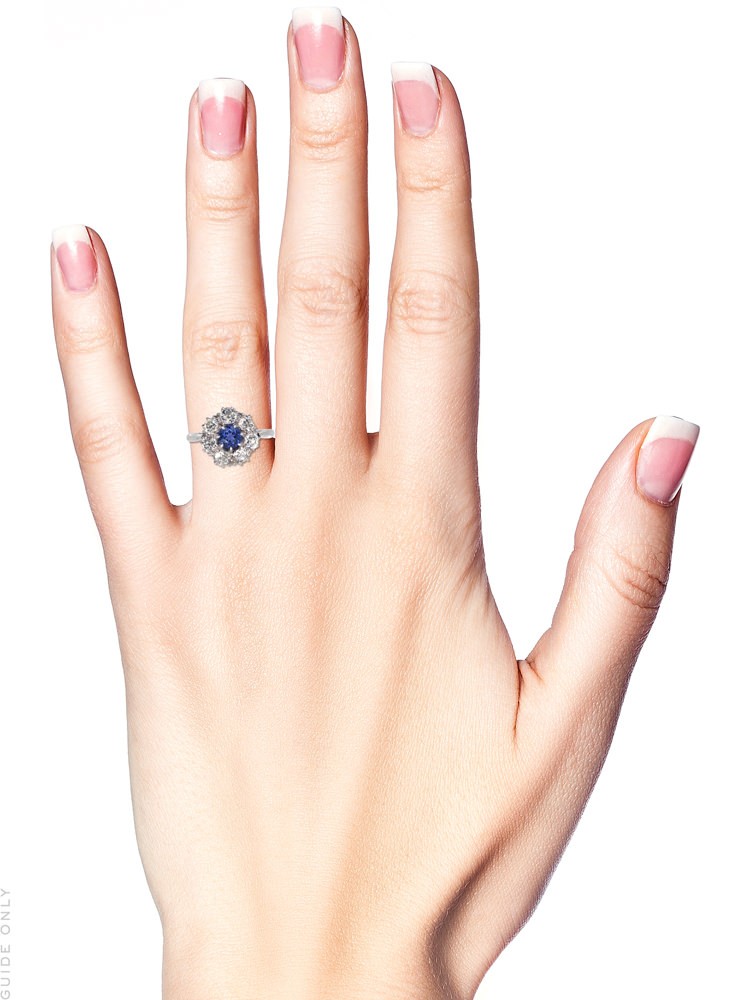 Platinum, Diamond & Sapphire Cluster Ring