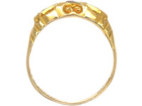 Edwardian 18ct Gold, Ruby and Diamond Boat Shaped Ring
