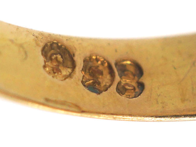 Edwardian 18ct Gold, Ruby and Diamond Boat Shaped Scroll Design Ring