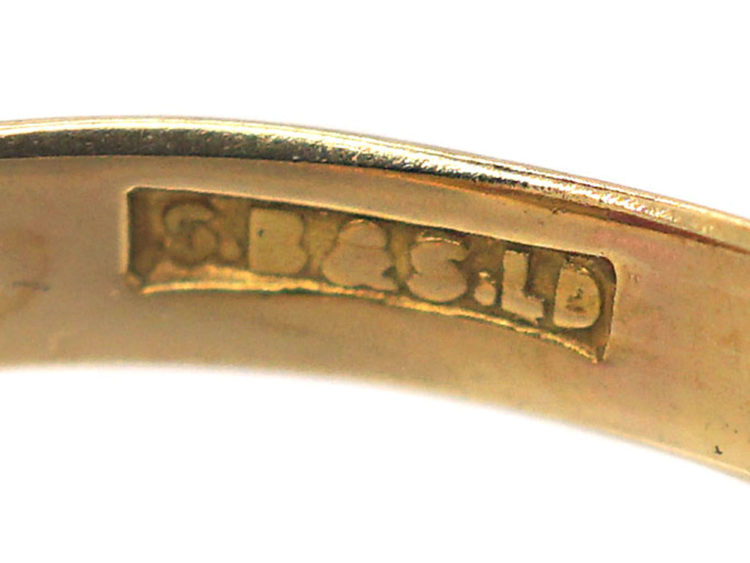 Edwardian 18ct Gold, Ruby and Diamond Boat Shaped Ring