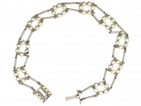 Edwardian Platinum & Natural Pearl Bracelet