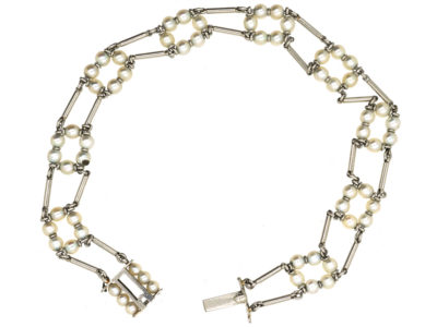 Edwardian Platinum & Natural Pearl Bracelet