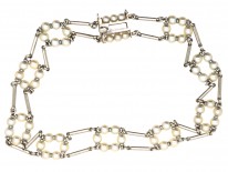 Edwardian Platinum & Natural Pearl Bracelet