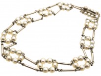 Edwardian Platinum & Natural Pearl Bracelet