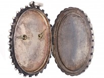 Victorian Silver & Gold Overlay Flowers Locket