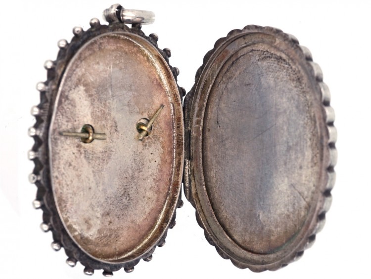 Victorian Silver & Gold Overlay Flowers Locket
