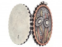 Victorian Silver & Gold Overlay Flowers Locket