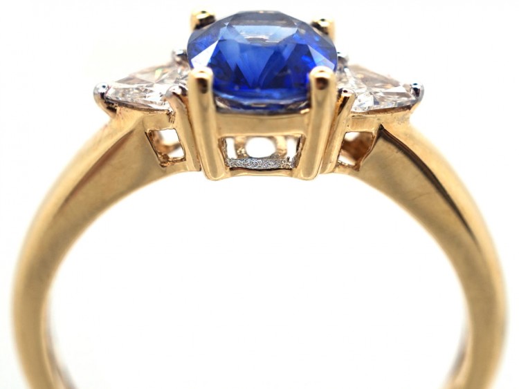 18ct Gold, Sapphire & Diamond Three Stone Ring