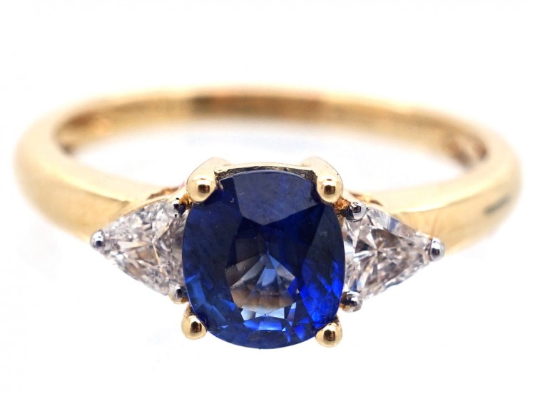 18ct Gold, Sapphire & Diamond Three Stone Ring