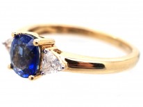 18ct Gold, Sapphire & Diamond Three Stone Ring