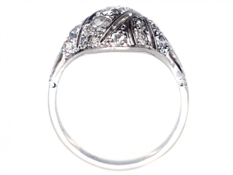 French Art Deco Platinum & Diamond Set Ring