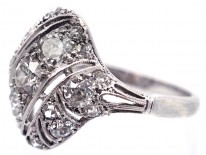 French Art Deco Platinum & Diamond Set Ring