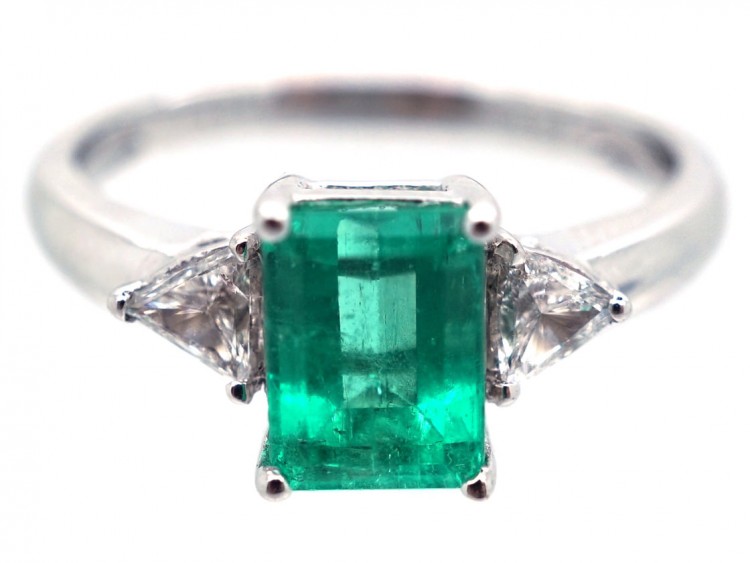 18ct Gold, Colombian Emerald & Diamond Ring
