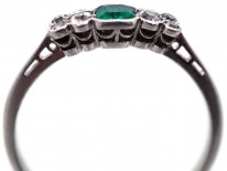 Edwardian Platinum, Emerald & Diamond Ring