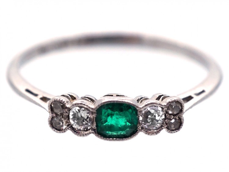 Edwardian Platinum, Emerald & Diamond Ring