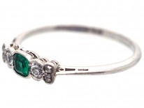 Edwardian Platinum, Emerald & Diamond Ring