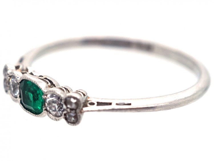 Edwardian Platinum, Emerald & Diamond Ring