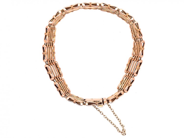 Edwardian 15ct Gold Gate Bracelet