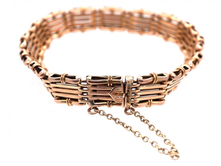 Edwardian 15ct Gold Gate Bracelet