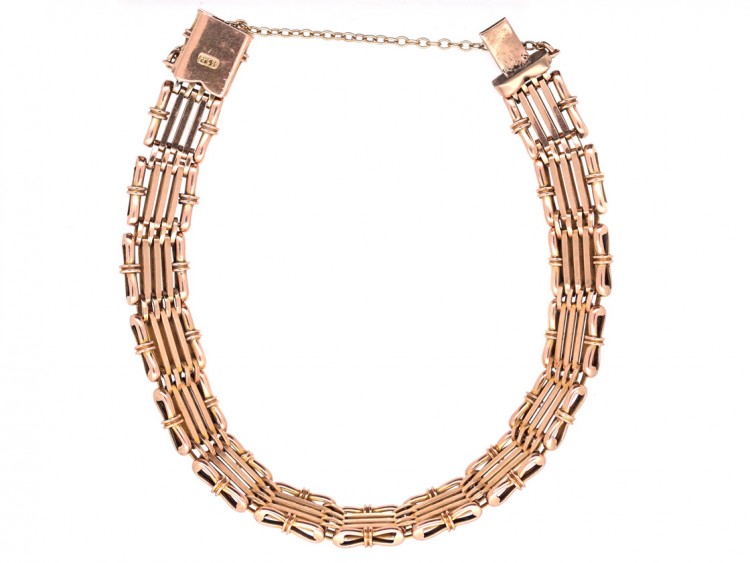 Edwardian 15ct Gold Gate Bracelet