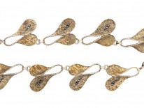 Theodor Fahrner Silver Gilt & Marcasite Art Deco Stylised Leaf Necklace