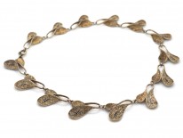 Theodor Fahrner Silver Gilt & Marcasite Art Deco Stylised Leaf Necklace