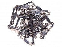 Edwardian Silver & Niello Long Guard Chain