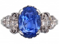 Ceylon Sapphire, Platinum & Diamond Ring