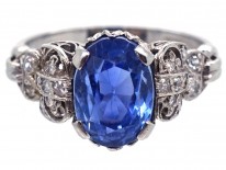 Ceylon Sapphire, Platinum & Diamond Ring