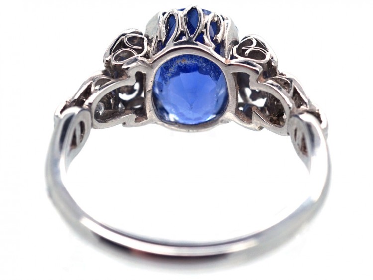 Ceylon Sapphire, Platinum & Diamond Ring