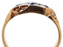 Victorian 18ct Gold Sapphire & Diamond Ring